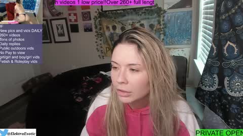Snapshot of elektraexotic chatting on February 3, 5:56 pm Elektra online show from February 3, 5:56 pm