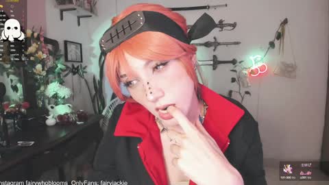 Snapshot of fairywhore chatting on February 1, 5:49 am Jackie Cosplayer online show from February 1, 5:49 am