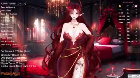 Snapshot of passionyx chatting on February 7, 3:13 am Succubus Nyx online show from February 7, 3:13 am